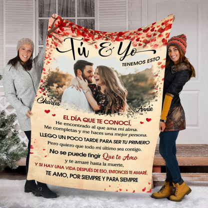 Pareja-Manta para pareja con frases amorosos 2 nombres y foto personalizados | Jessemade