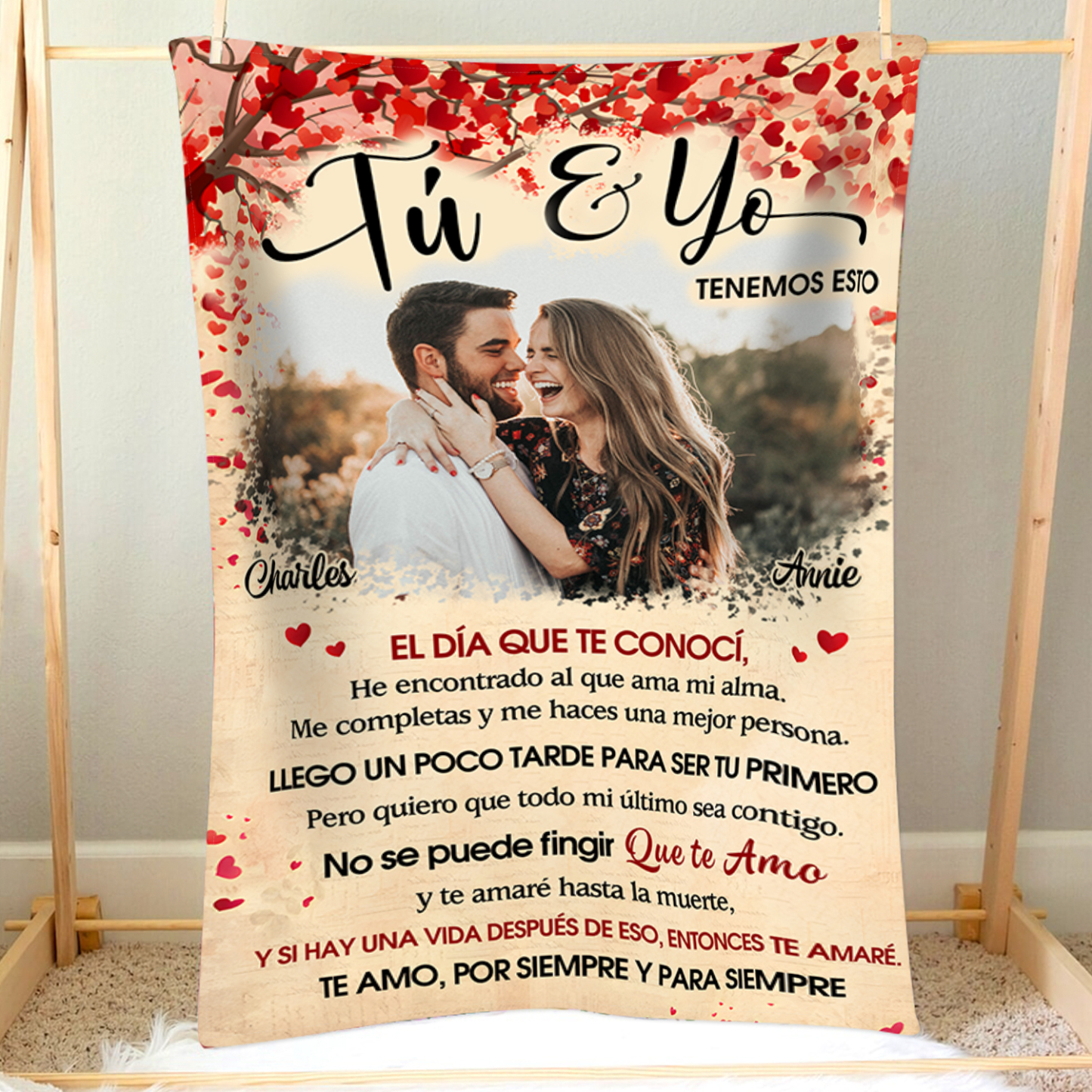 Pareja-Manta para pareja con frases amorosos 2 nombres y foto personalizados | Jessemade