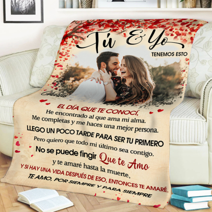 Pareja-Manta para pareja con frases amorosos 2 nombres y foto personalizados | Jessemade