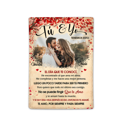 Pareja-Manta para pareja con frases amorosos 2 nombres y foto personalizados | Jessemade