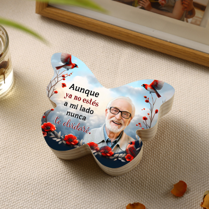 Candelero de madera de mariposa en memoria de ser querido foto personalizada sin vela | Jessemade