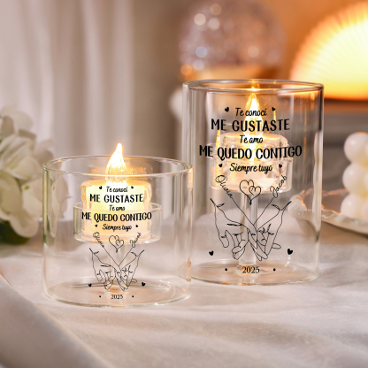 Vela LED personalizada para pareja «Promesa del meñique»