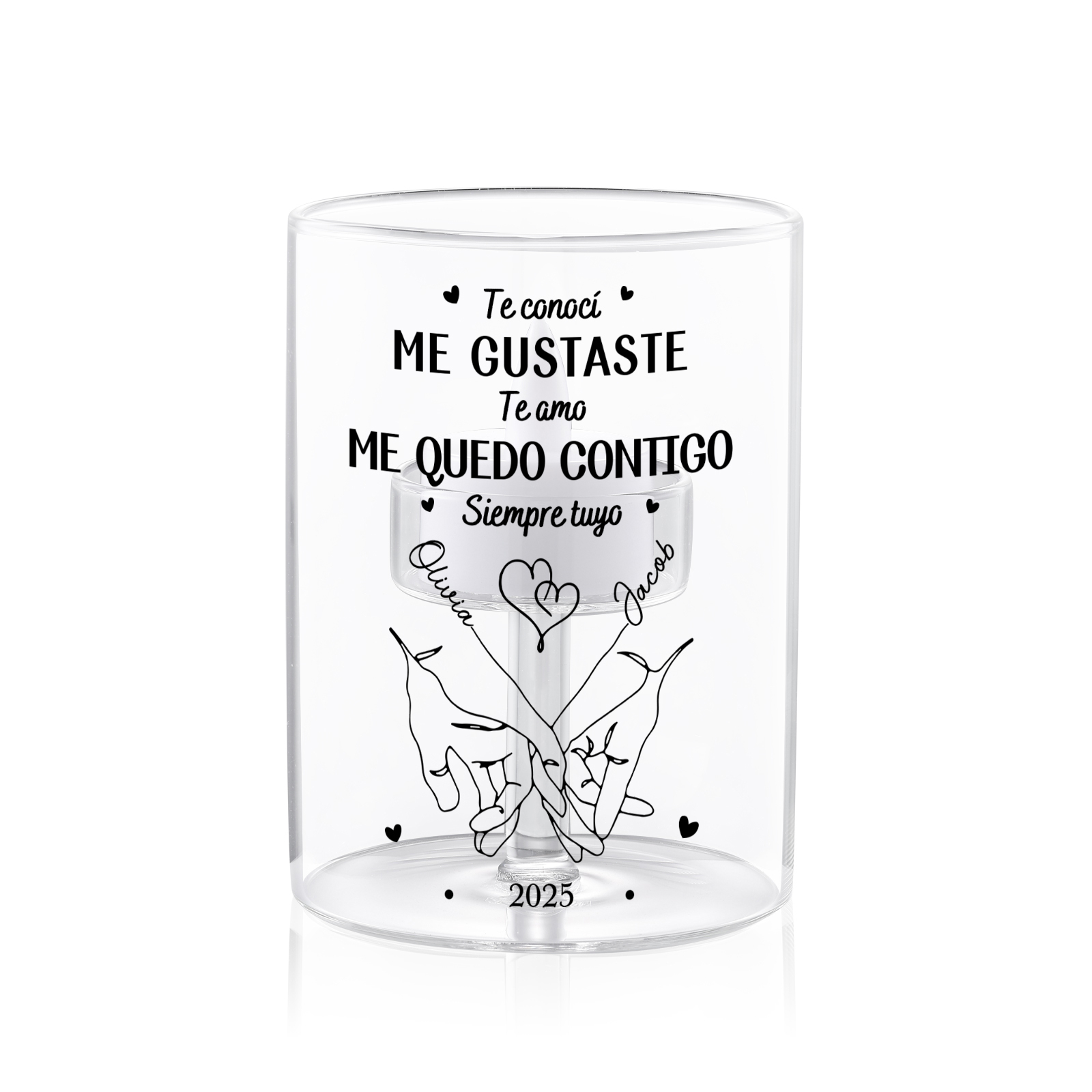 Vela LED personalizada para pareja «Promesa del meñique»