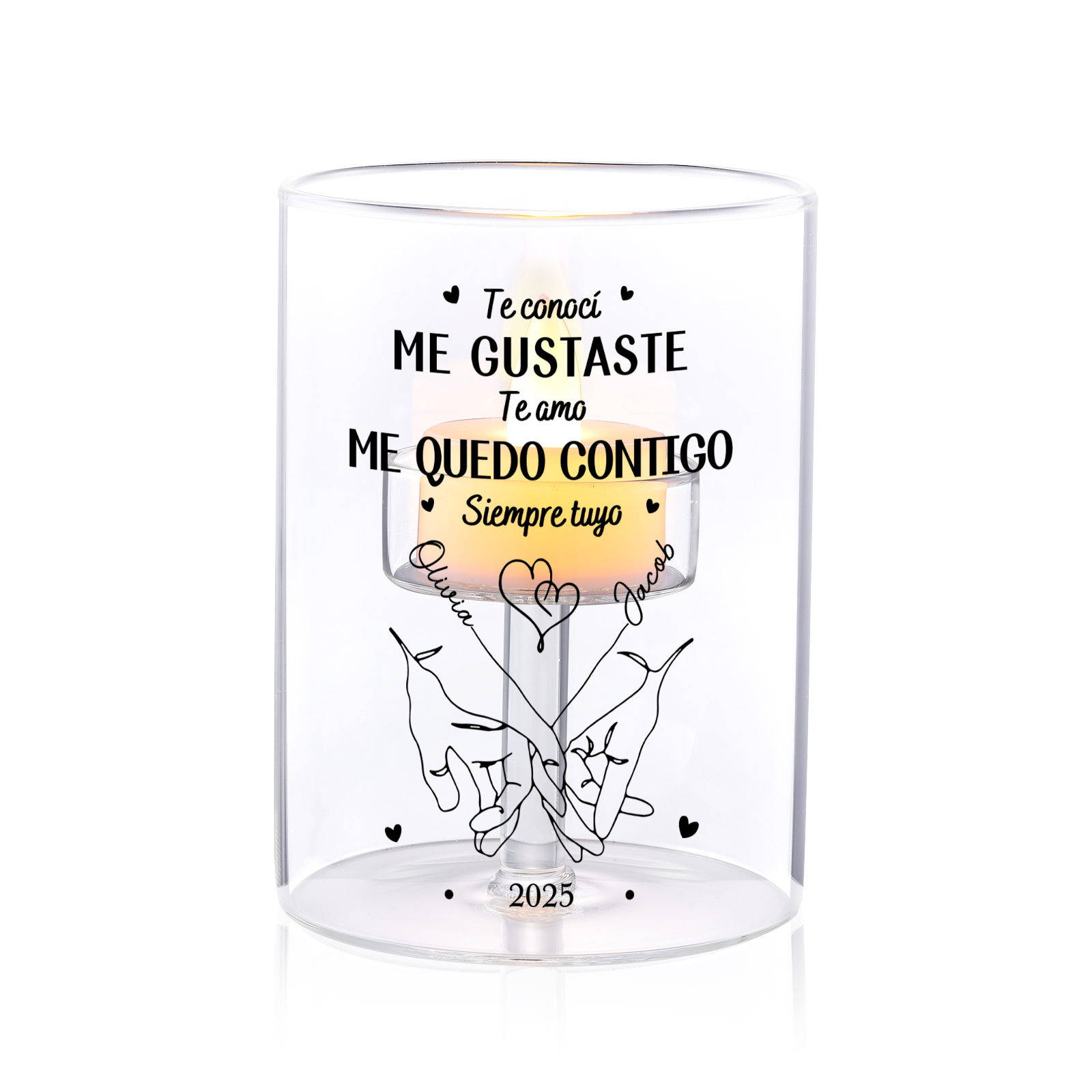 Vela LED personalizada para pareja «Promesa del meñique»