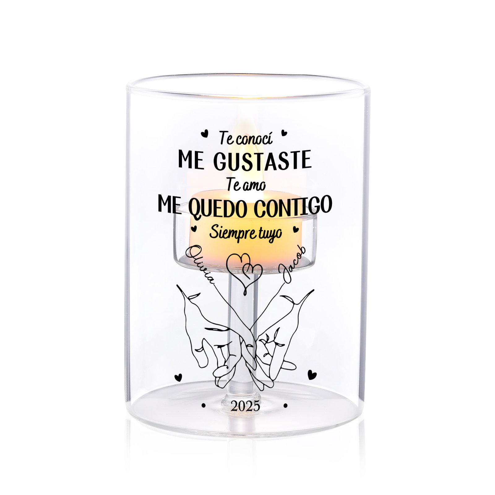 Vela LED personalizada para pareja «Promesa del meñique»