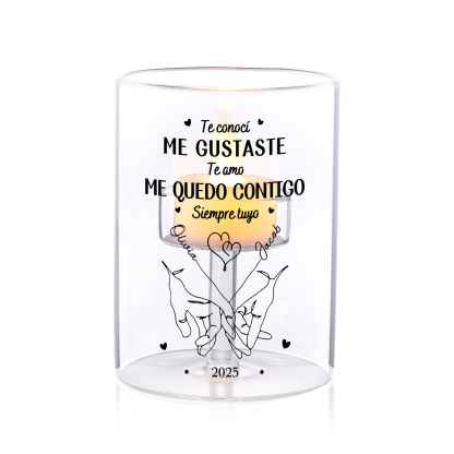 Vela LED personalizada para pareja «Promesa del meñique»