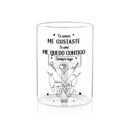 Vela LED personalizada para pareja «Promesa del meñique»