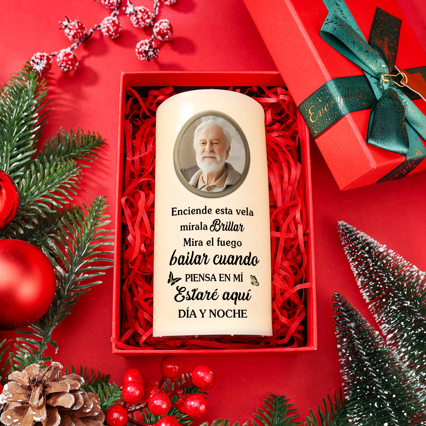 Vela electrónica con mariposas en memoria de ser querido nombre, foto y años personalizados | Jessemade