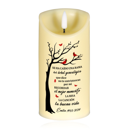 Vela electrónica con árbol de la vida en memoria de ser querido nombre y años personalizados | Jessemade