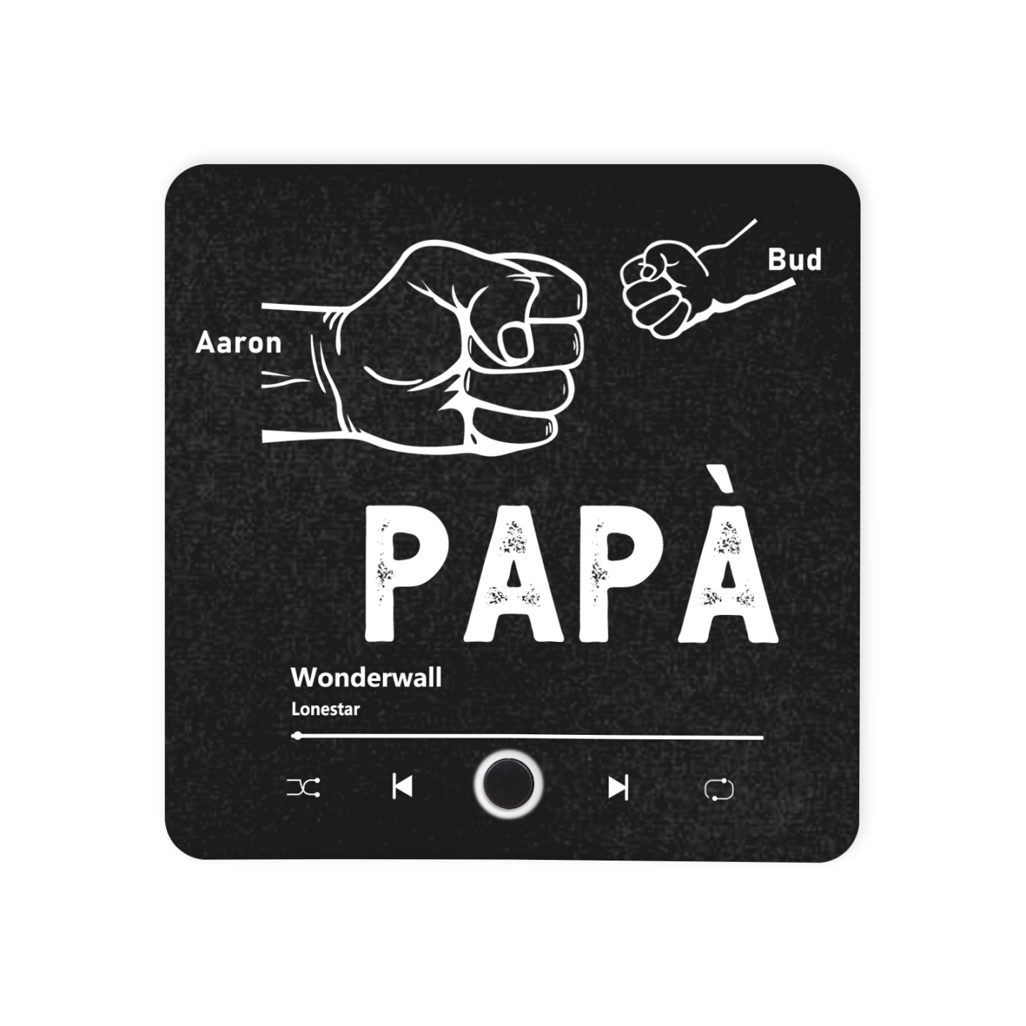 Papá-Pegatina para nevera "music player" puño con puño con 2-5 nombres, texto y música personalizados | Jessemade