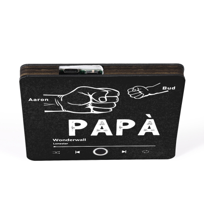 Papá-Pegatina para nevera "music player" puño con puño con 2-5 nombres, texto y música personalizados | Jessemade