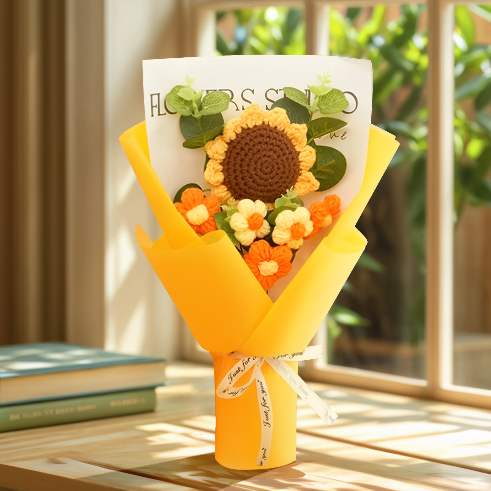 Handcrafted Yarn Flower Bouquet – Rose&Sunflower&Carnation Gift for Mum or Loved One | Jessemade