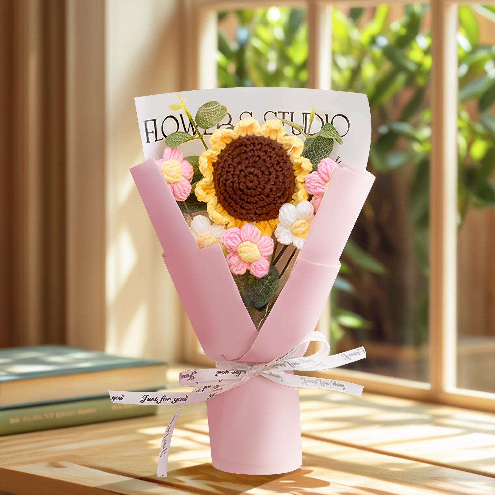 Handcrafted Yarn Flower Bouquet – Rose&Sunflower&Carnation Gift for Mum or Loved One | Jessemade