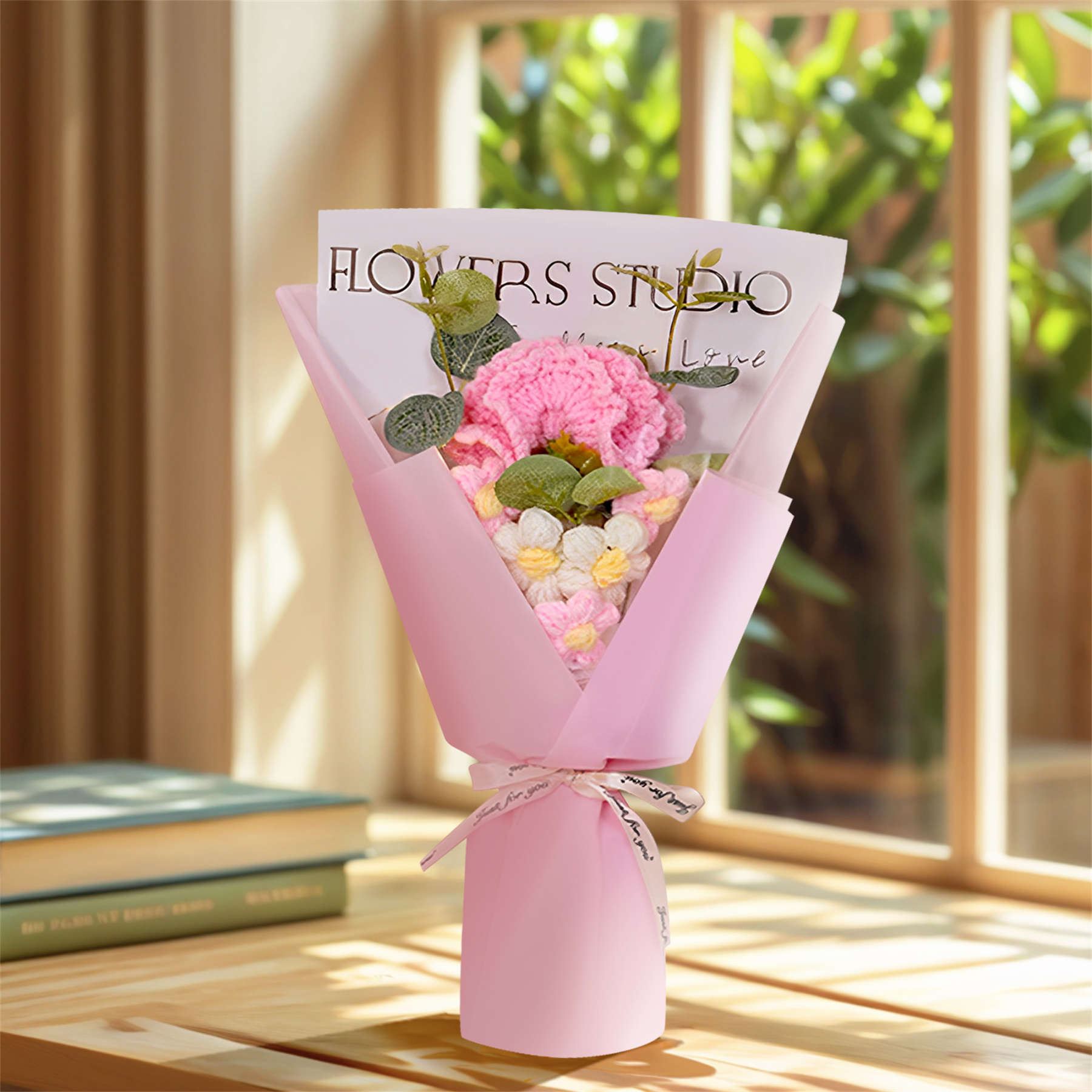 Handcrafted Yarn Flower Bouquet – Rose&Sunflower&Carnation Gift for Mum or Loved One | Jessemade