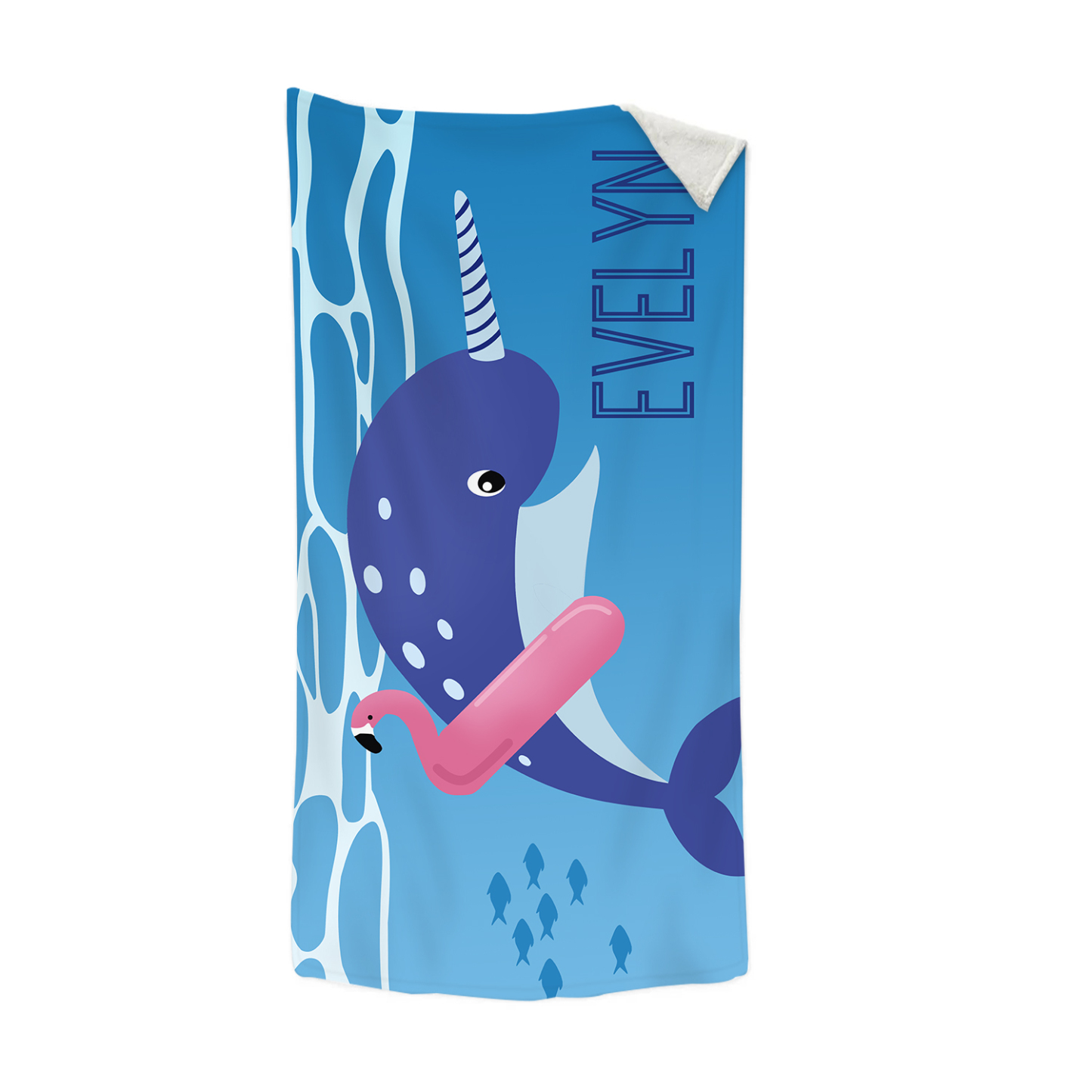 Toallas de Playa con Animales del Mar Personalizadas con 1 Nombre