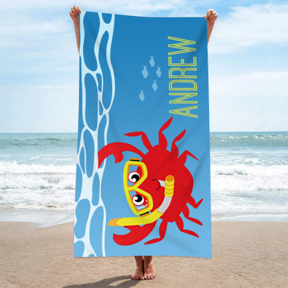 Toallas de Playa con Animales del Mar Personalizadas con 1 Nombre