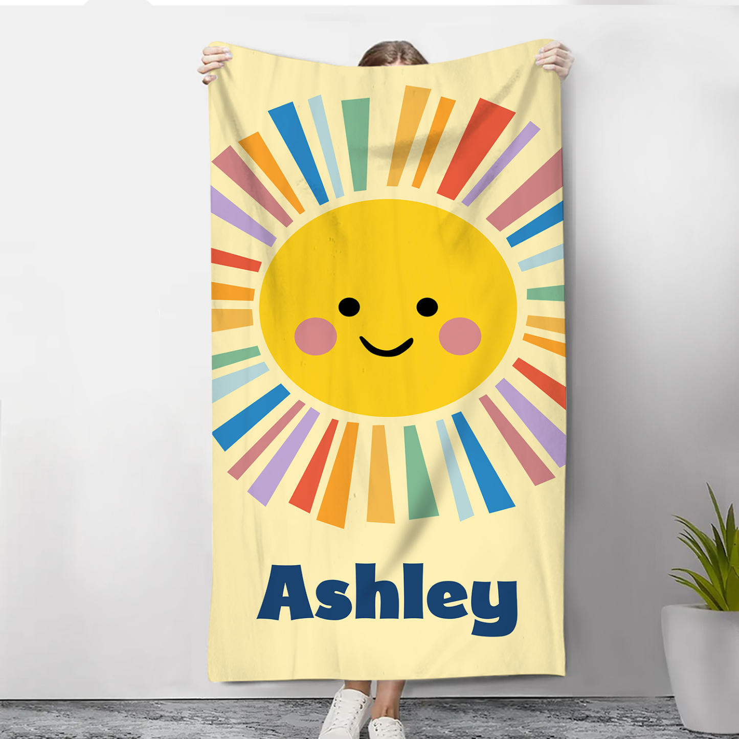 Toallas de Playa con Sol Personalizadas con 1 Nombre
