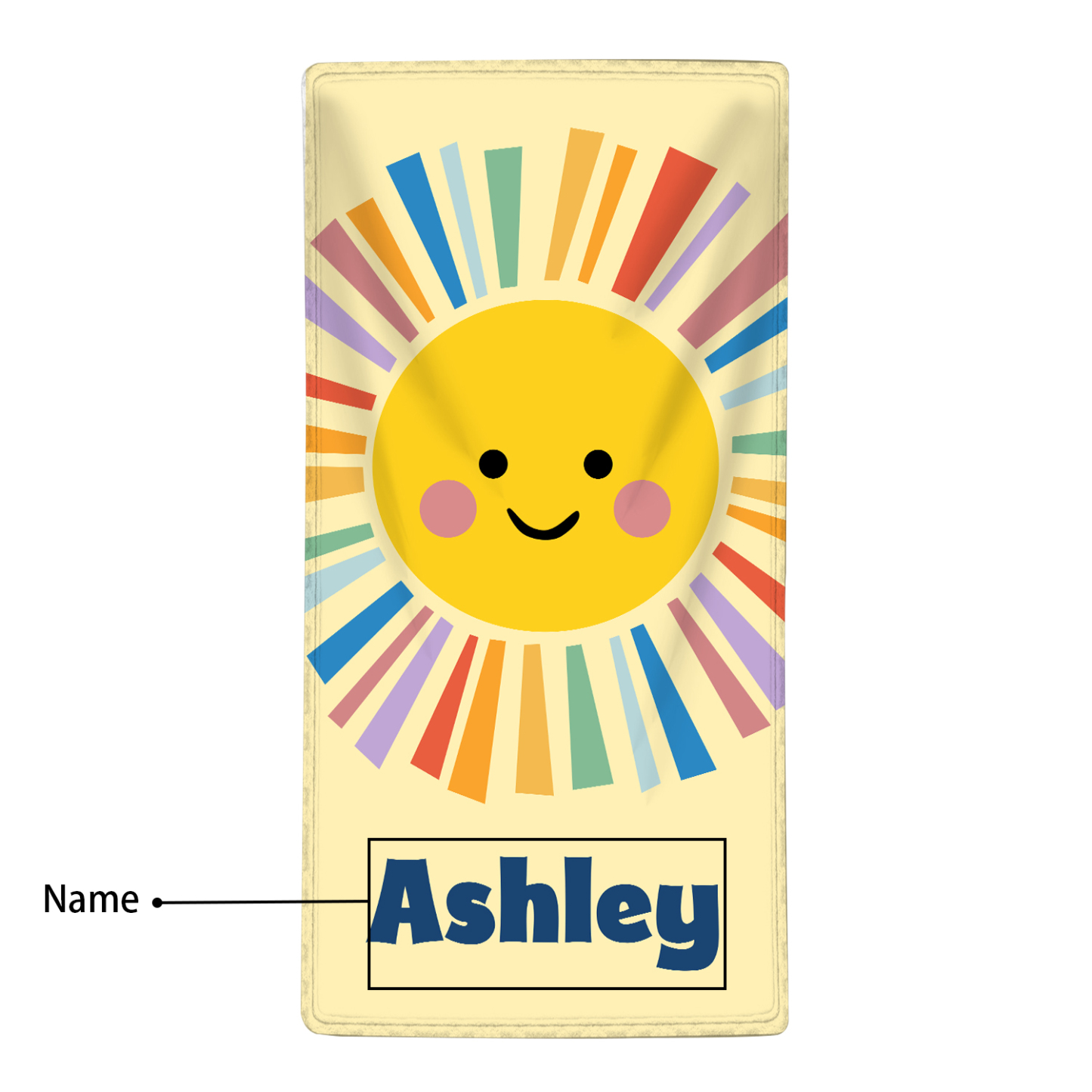 Toallas de Playa con Sol Personalizadas con 1 Nombre