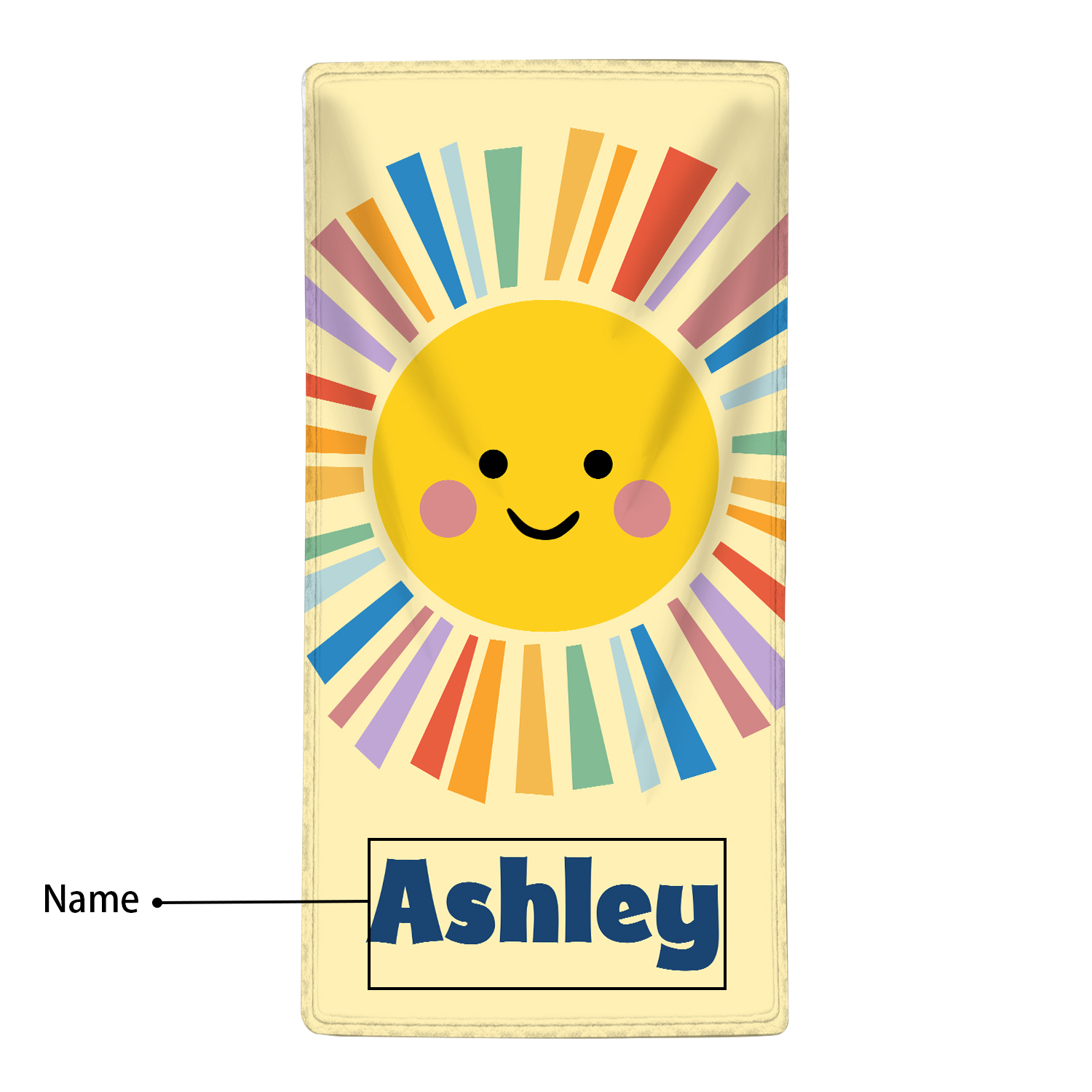 Toallas de Playa con Sol Personalizadas con 1 Nombre