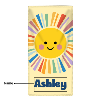 Toallas de Playa con Sol Personalizadas con 1 Nombre