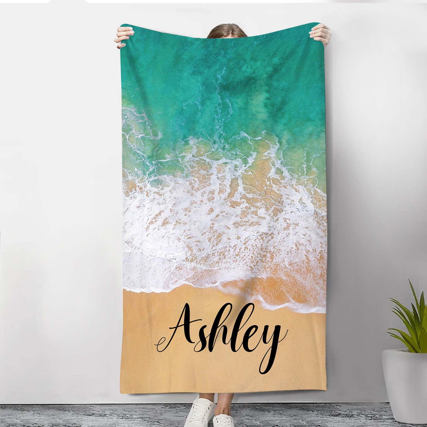 Toallas de Playa con Playa Personalizadas con 1 Nombre