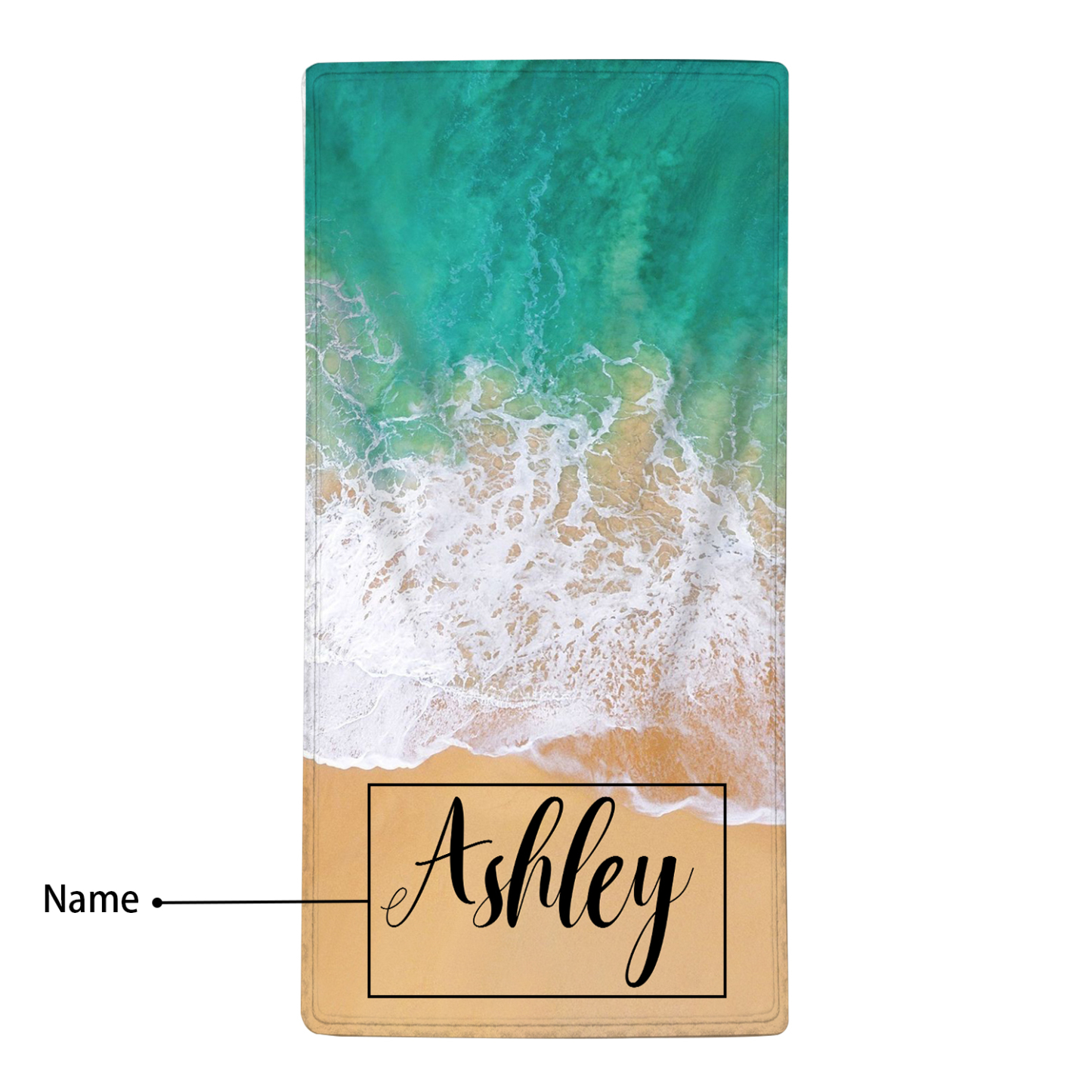 Toallas de Playa con Playa Personalizadas con 1 Nombre