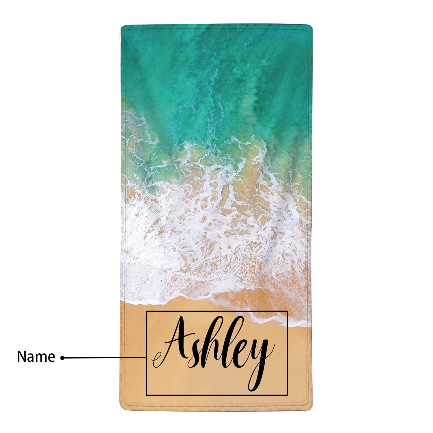 Toallas de Playa con Playa Personalizadas con 1 Nombre