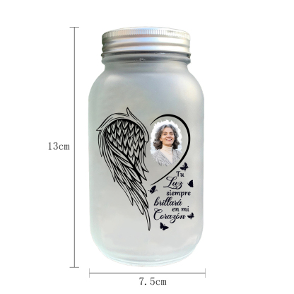 Botella con Lámpara Conmemorativa a un Ser Querido Personalizada con Foto | Jessemade
