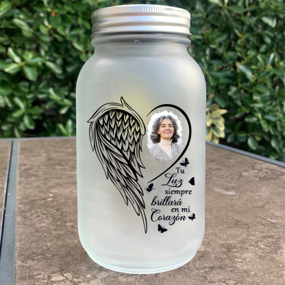 Botella con Lámpara Conmemorativa a un Ser Querido Personalizada con Foto | Jessemade