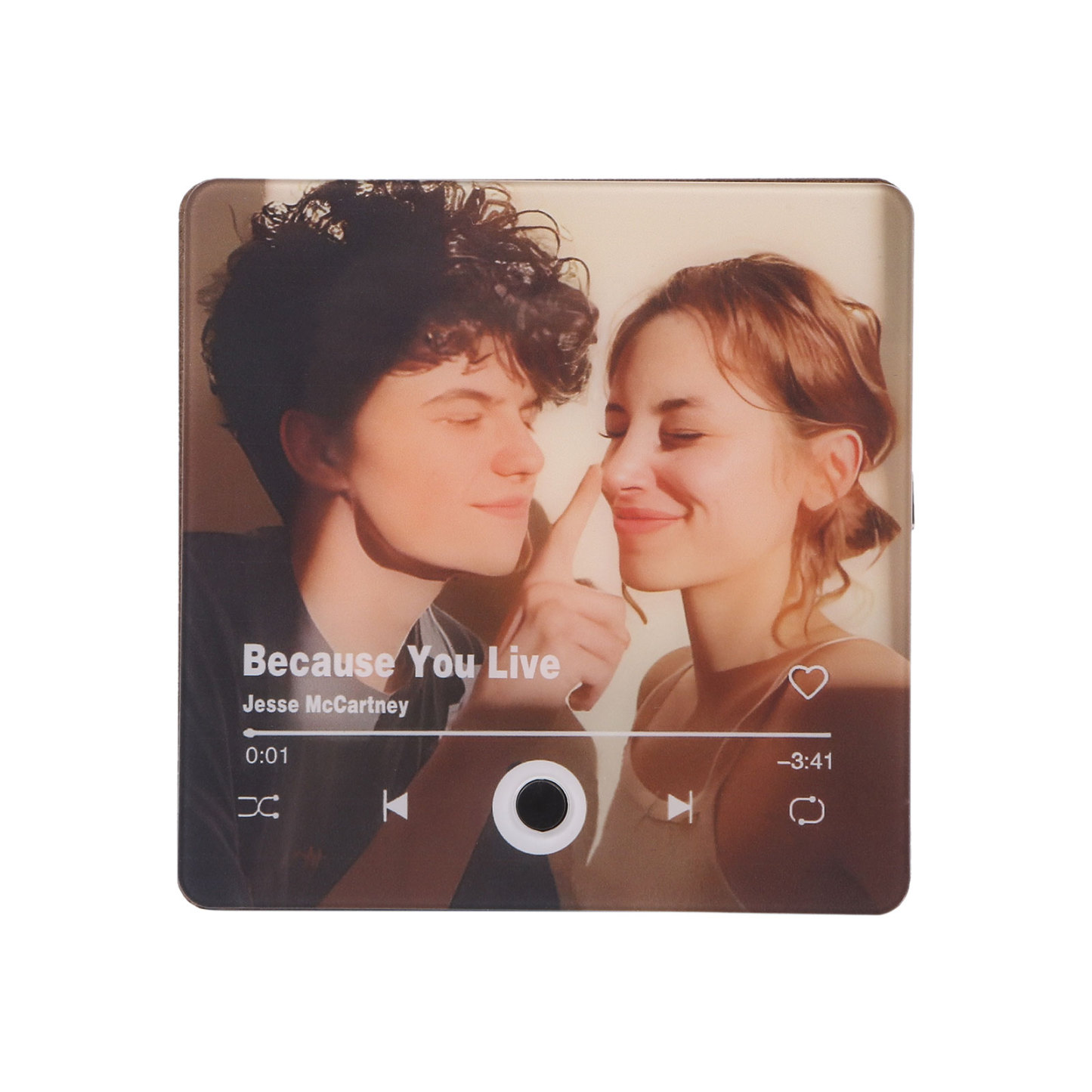 Pareja-Pegatina para nevera "music player" con foto y música personalizados | Jessemade
