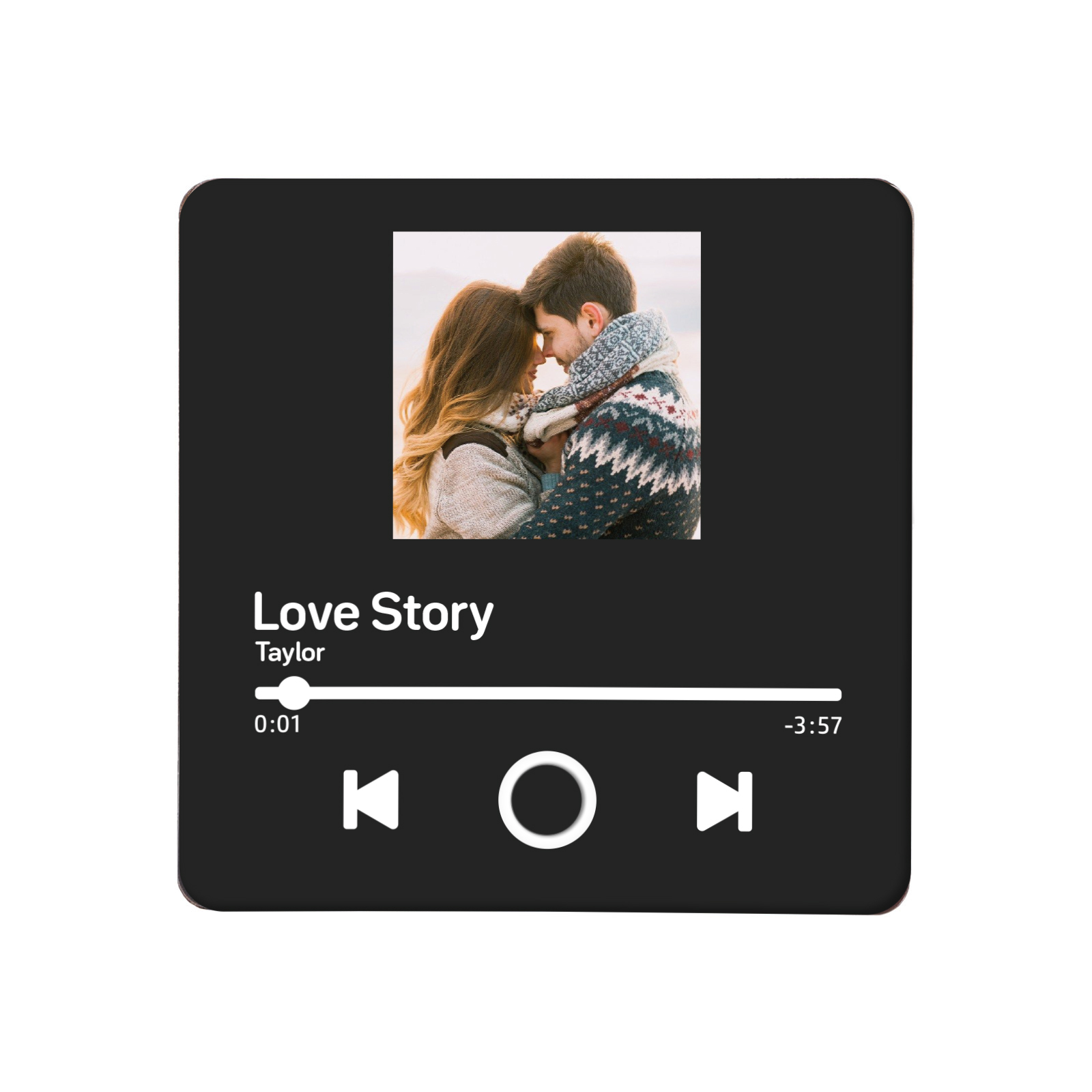 Pareja-Pegatina para nevera "music player" con foto y música personalizados | Jessemade