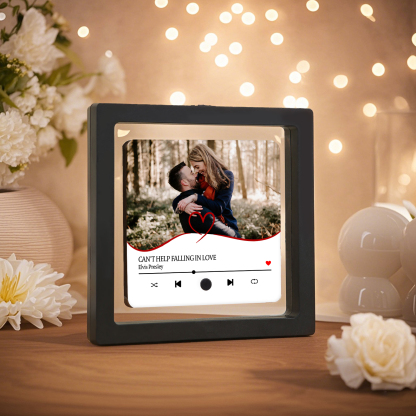 Pareja-Pegatina para nevera "music player" con corazón con foto y música personalizados | Jessemade
