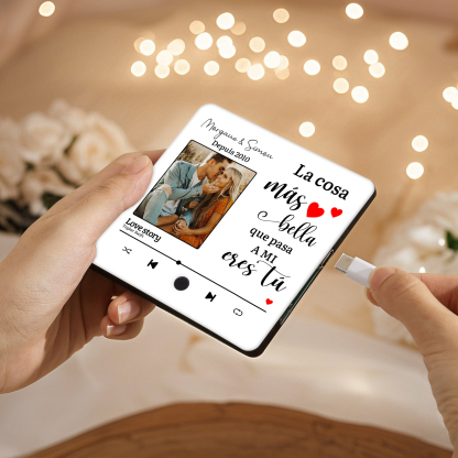 Pegatina de Nevera Personalizada con Foto, Música y 2 Nombres | Jessemade ES