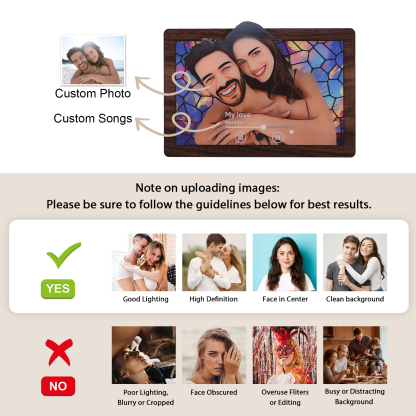 Pareja-Pegatina para nevera "music player" animación de persona con foto y música personalizados | Jessemade