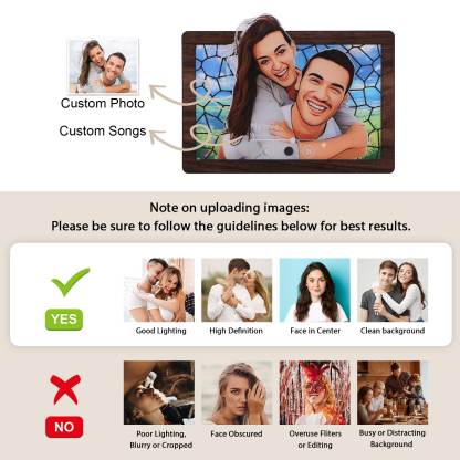 Pareja-Pegatina para nevera "music player" animación de persona con foto y música personalizados | Jessemade