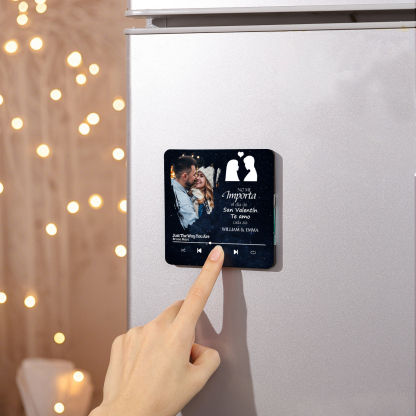 Pareja-Pegatina para nevera "music player" con 2 nombres, foto y música personalizados | Jessemade