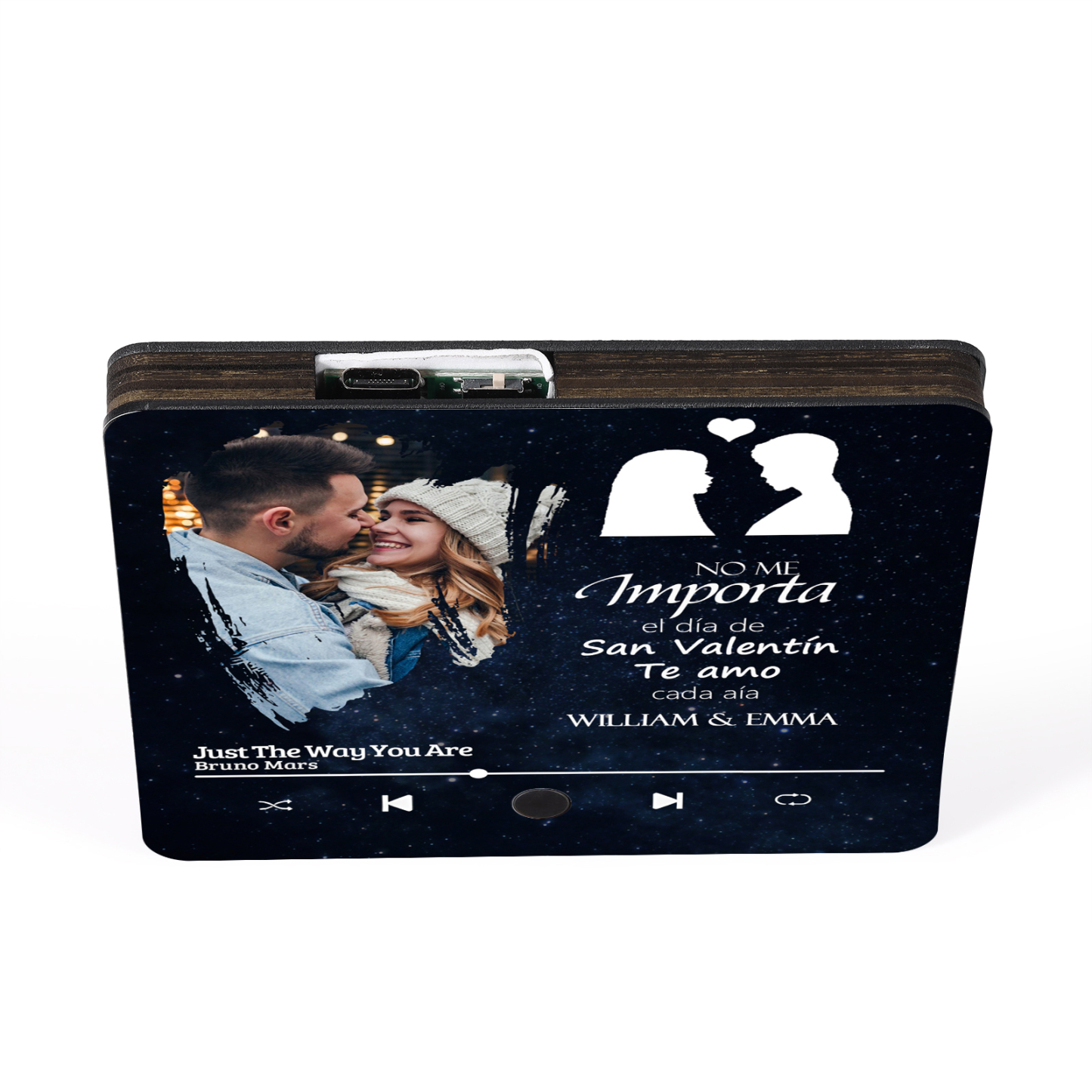 Pareja-Pegatina para nevera "music player" con 2 nombres, foto y música personalizados | Jessemade