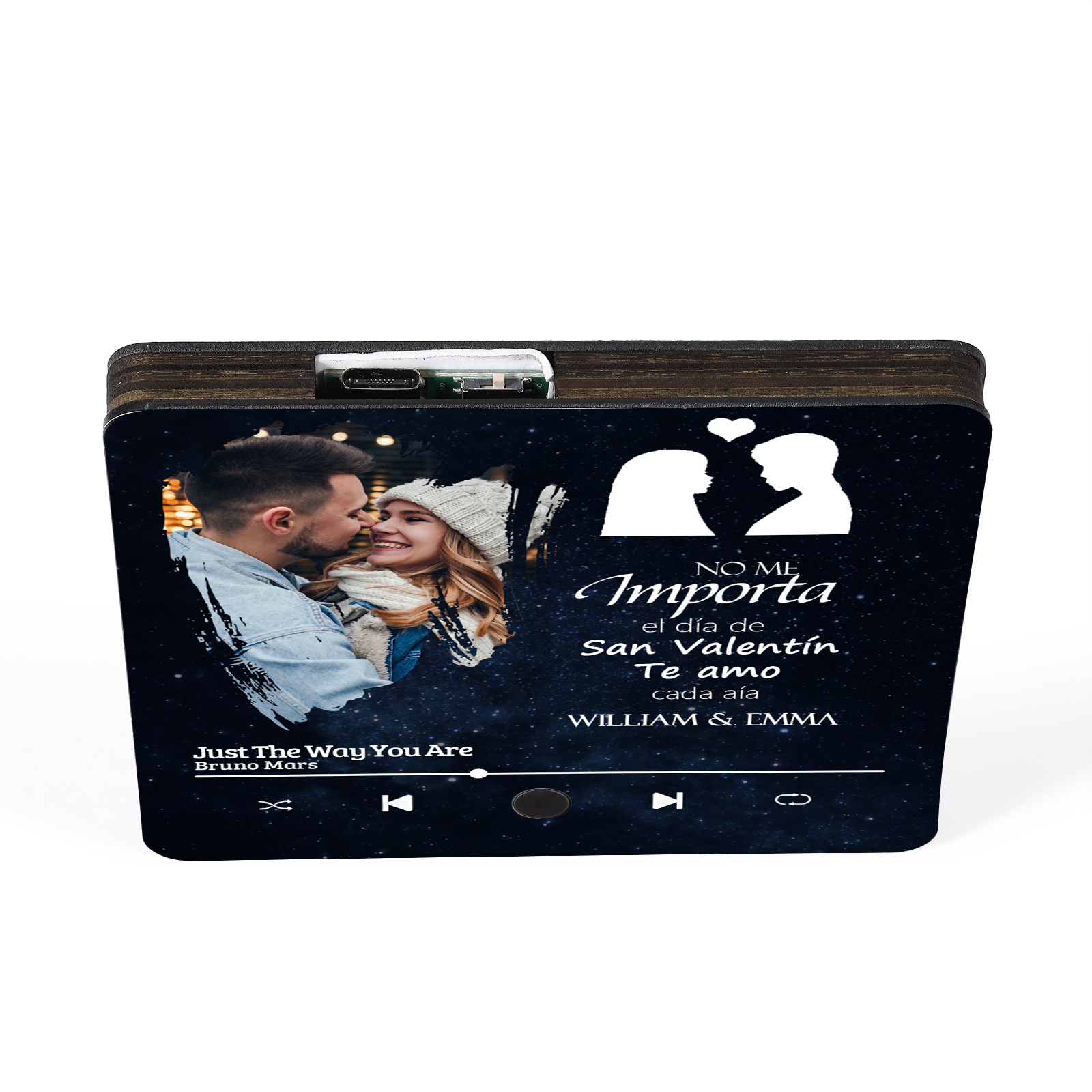 Pareja-Pegatina para nevera "music player" con 2 nombres, foto y música personalizados | Jessemade