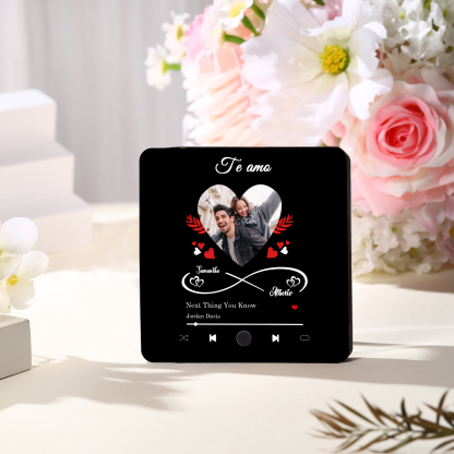 Pegatina de Nevera Personalizada con Corazón, Foto, 2 Nombres y Música | Jessemade ES