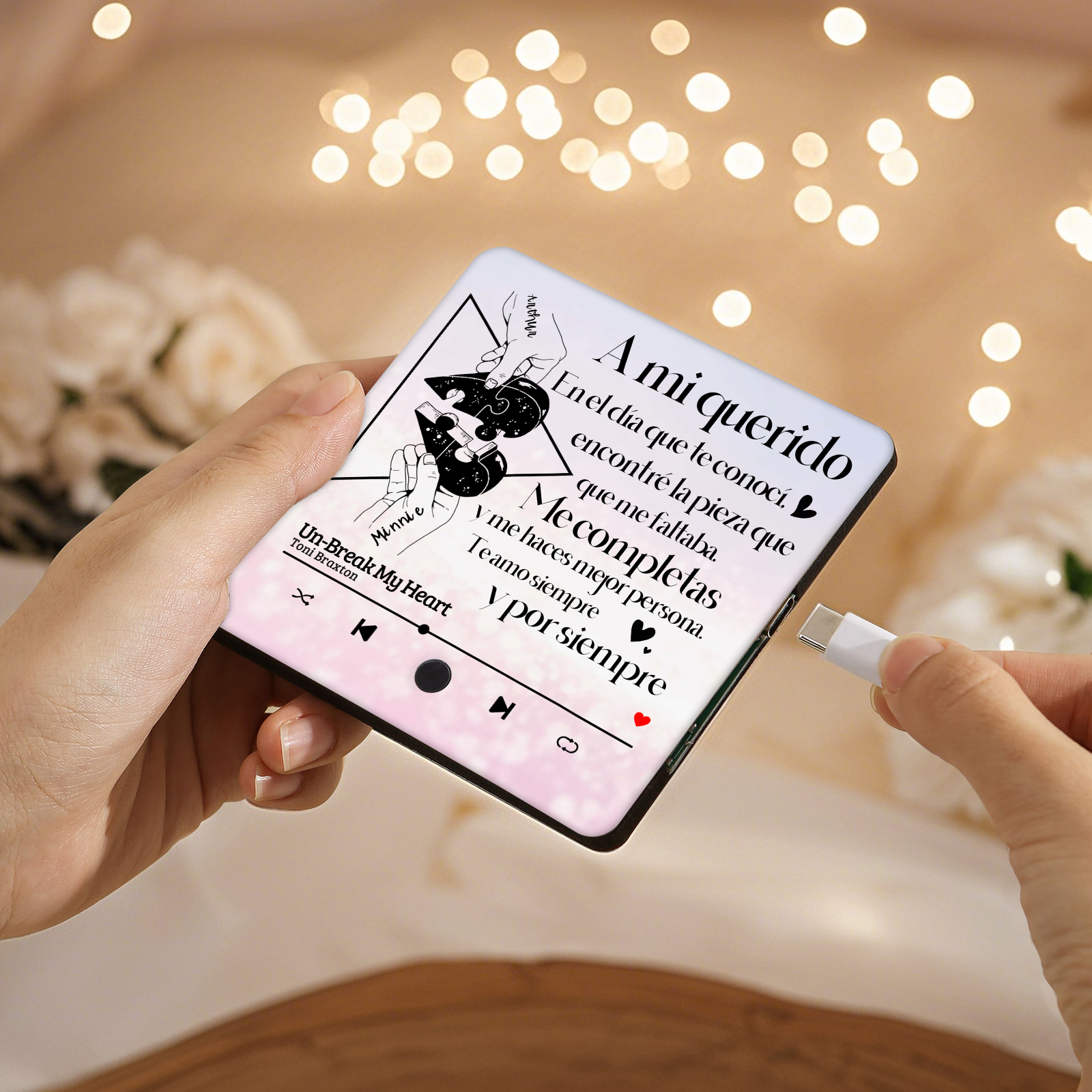 Pegatina de Nevera Personalizada con Rompecabezas, Nombres y Música | Jessemade ES