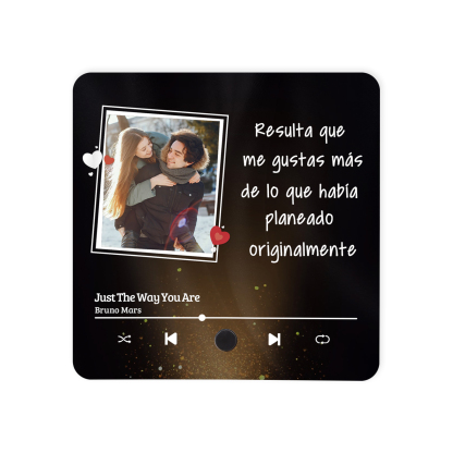 Pareja-Pegatina para nevera "music player" con frases amorosas con foto y música personalizados | Jessemade