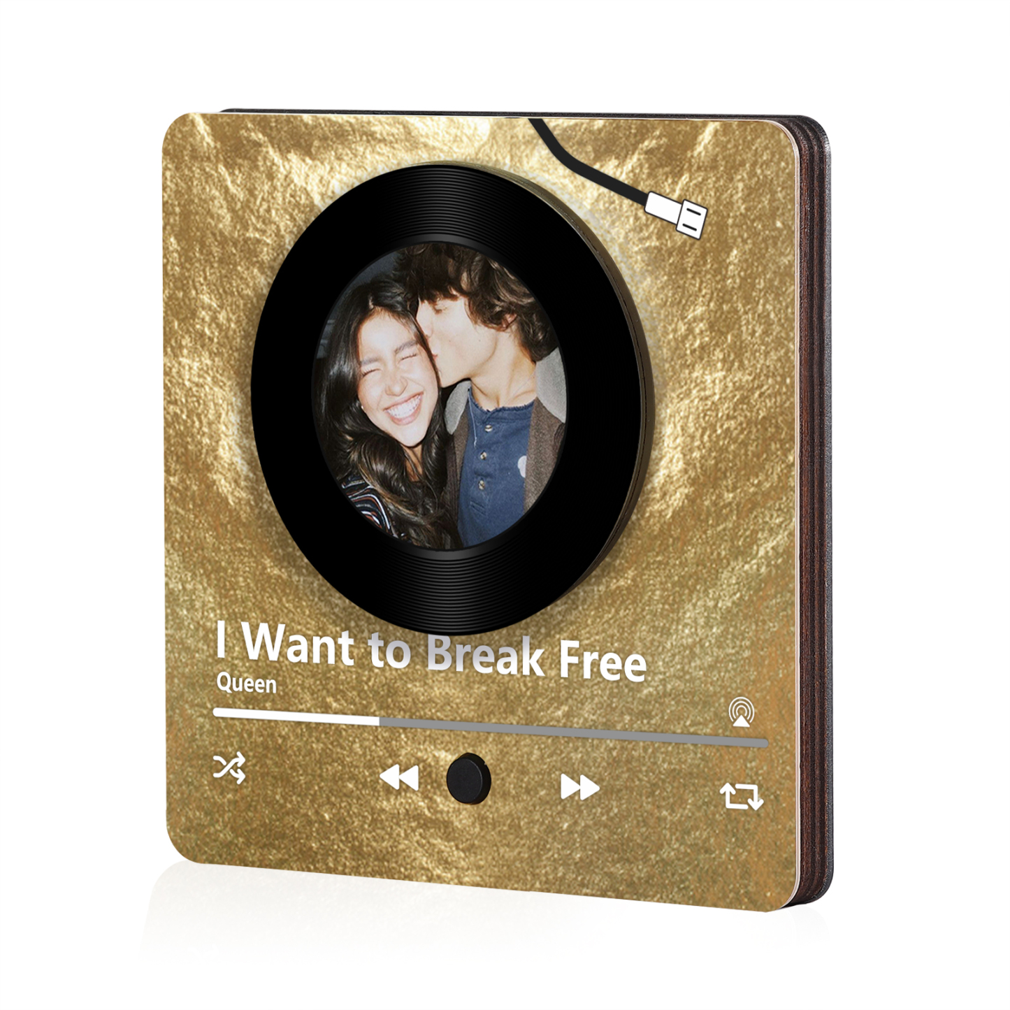 Pareja-Pegatina para nevera "music player" con foto y música personalizados | Jessemade