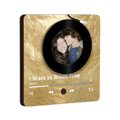 Pareja-Pegatina para nevera "music player" con foto y música personalizados | Jessemade