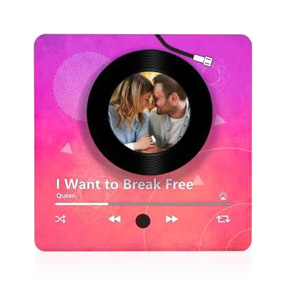 Pareja-Pegatina para nevera "music player" con foto y música personalizados | Jessemade