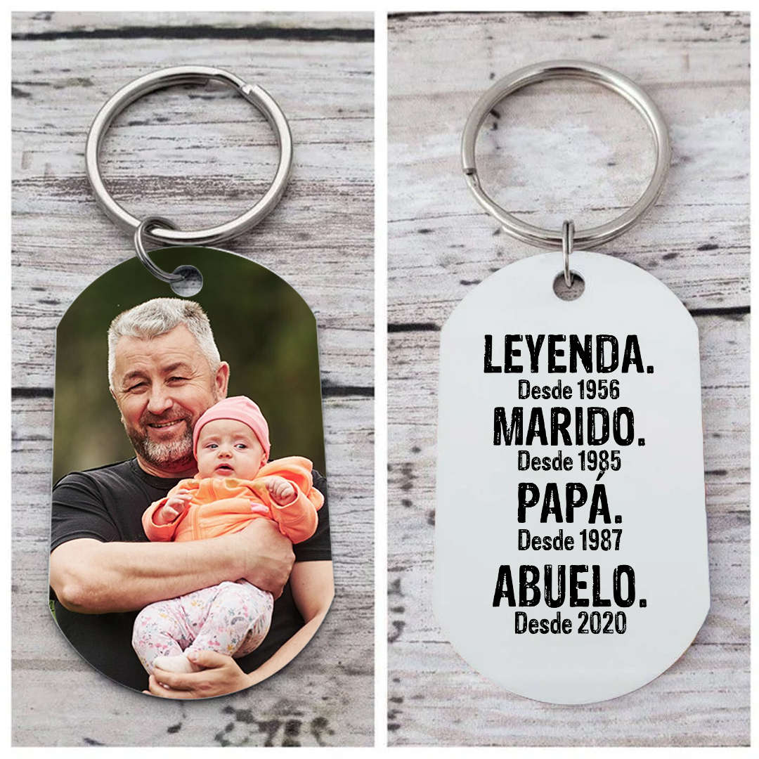 Llavero Personalizado con 1 Foto y 4 Años | Regalo para Abuelo | Jessemade ES