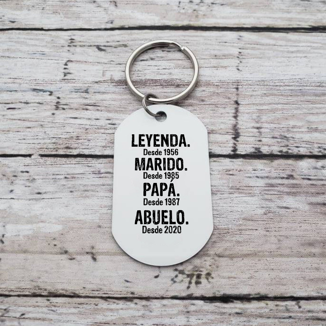A mi abuelo-Llavero marcando los importantes años personalizado con 1 foto y 4 años | Jessemade