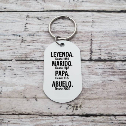 A mi abuelo-Llavero marcando los importantes años personalizado con 1 foto y 4 años | Jessemade