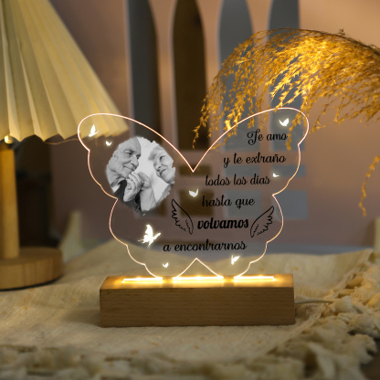 Lámpara en forma de mariposa en memoria a un ser querido foto personalizada | Jessemade