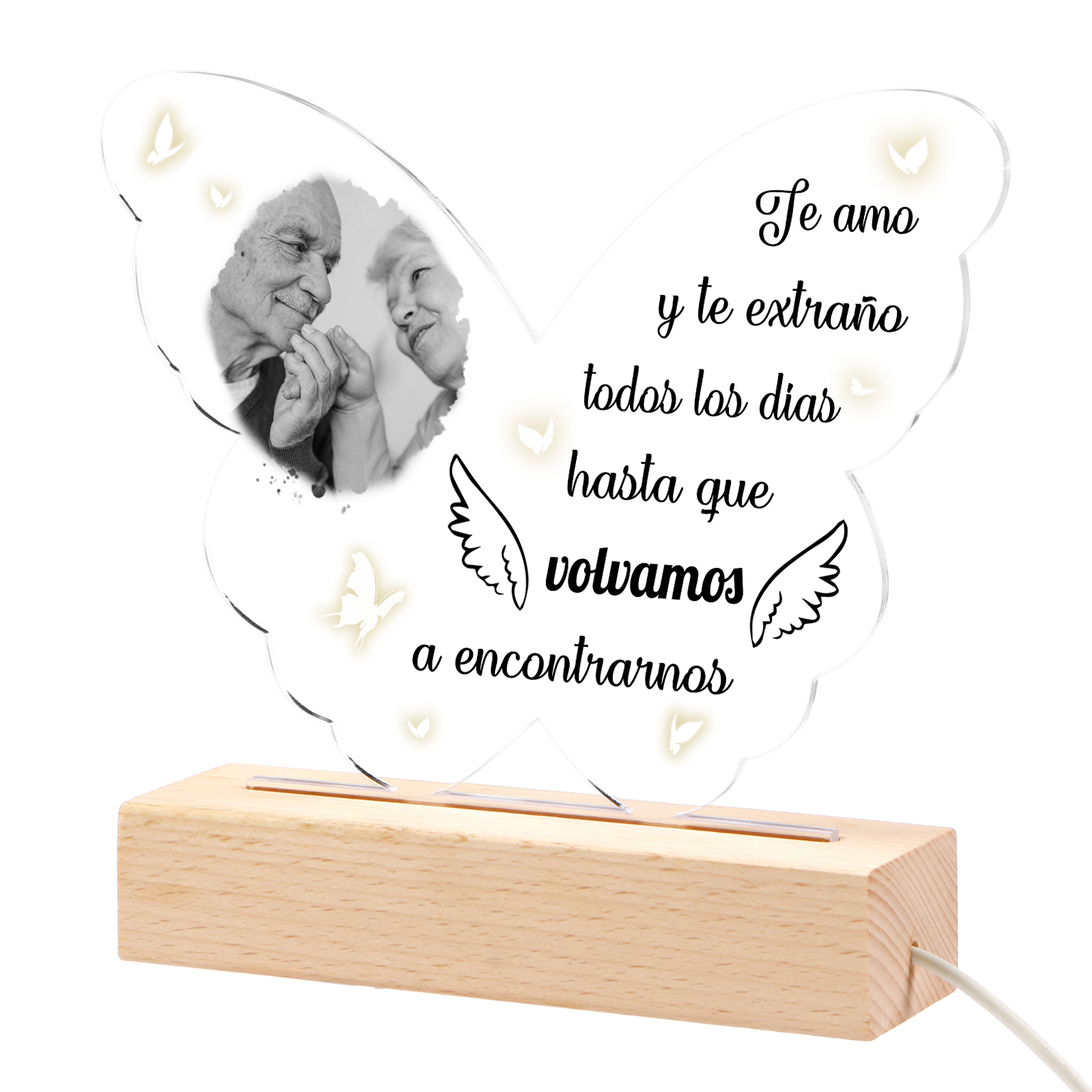 Lámpara en forma de mariposa en memoria a un ser querido foto personalizada | Jessemade