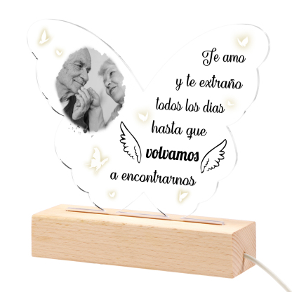 Lámpara en forma de mariposa en memoria a un ser querido foto personalizada | Jessemade